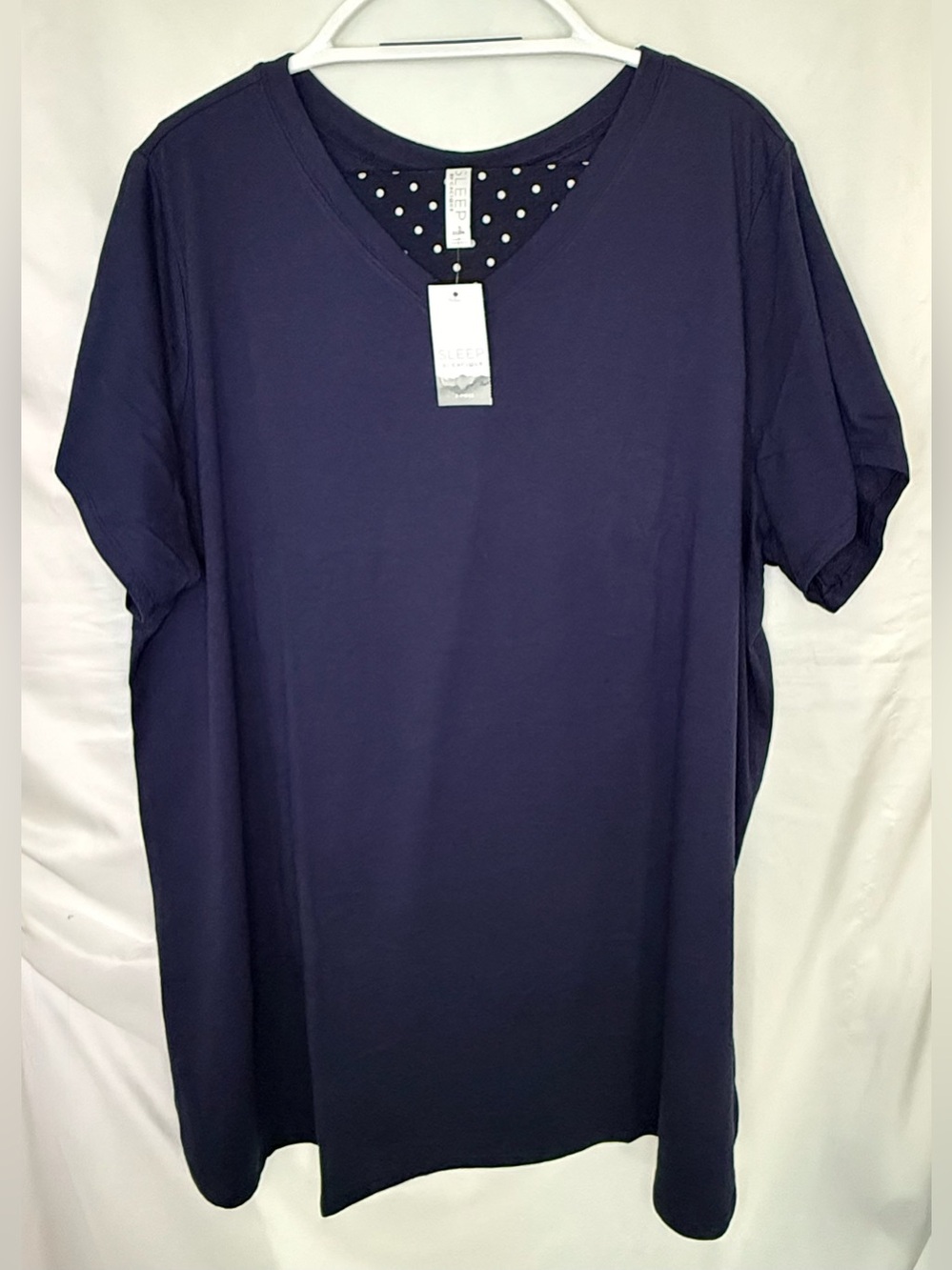 Cacique Navy Short Sleeve V-Neck Sleep Shirt and Jogger Pants Set 22/24